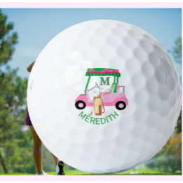 Charming Unique Golf Cart Clubs Monogram Name Balls