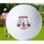 Charming Unique Golf Cart Clubs Monogram Name Golf Balls<br><div class="desc">A charming unique golf cart -- with a "decorator" golf bag -- tastefully done -- ready to run the course -- golf ball. This is a great gift for all golf lovers -- fun / attractive / unique. Personalise it with your/her initials/monogram and first name -- both have custom lettering....</div>