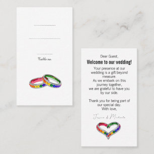 🌈Charming unique  Intertwined in Pride Place Card