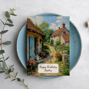 Charming Village Cottage Path Card