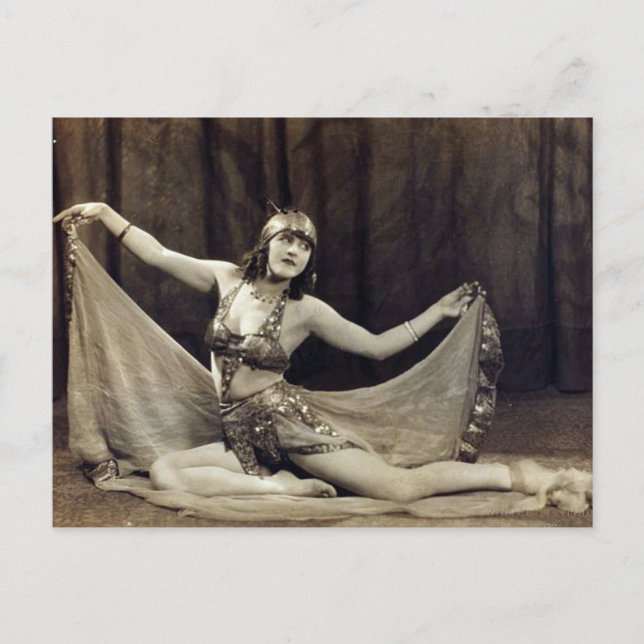 Charming Vintage Belly Dancer Vaudeville Postcard (Front)