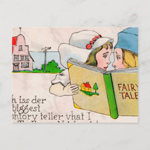 Charming Vintage Fairy Tale Illustration: Postcard