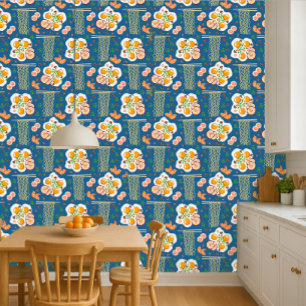 Charming Vintage Food Motif Wallpaper