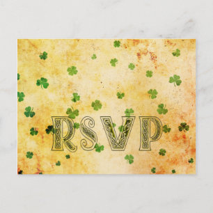 Charming vintage IRISH rsvp Invitation Postcard