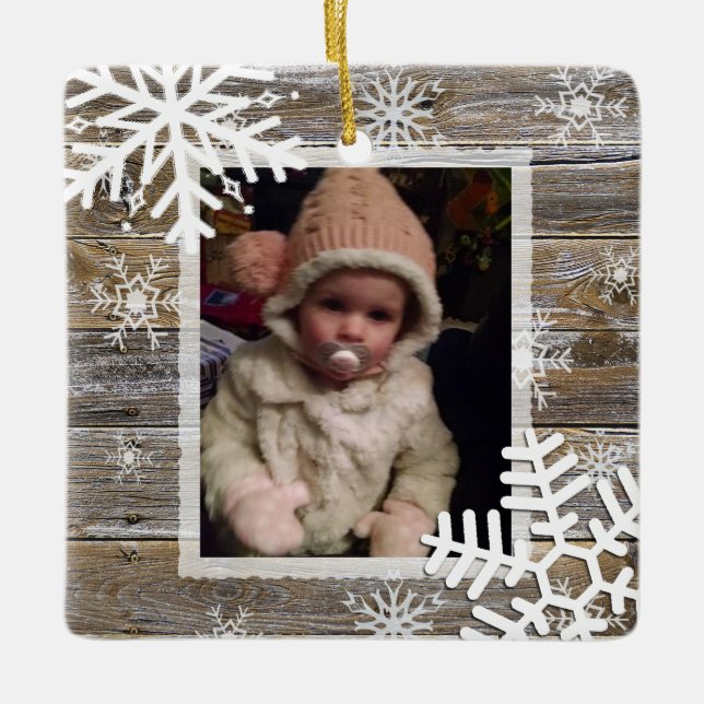 Charming Warm Holidays Photo Ornament (Front)