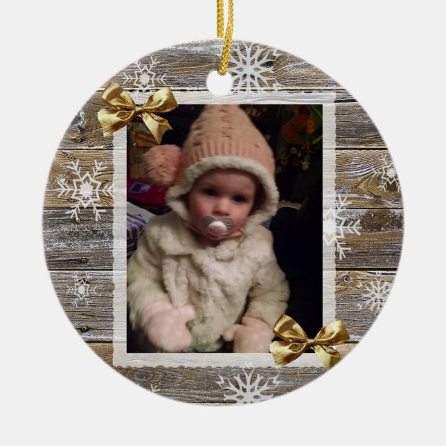Charming Warm Holidays Photo Ornament (Front)
