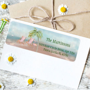 Charming Watercolor Beach Seascape Return Address