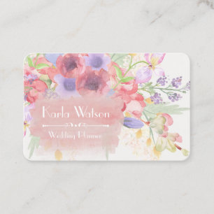 Charming Watercolor Floral Business Cards