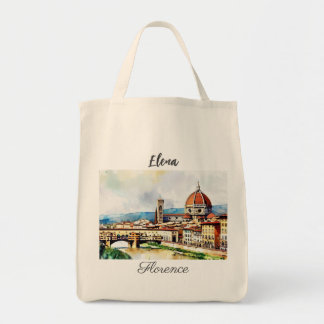 Charming watercolor painting Florence in Italy Tote Bag