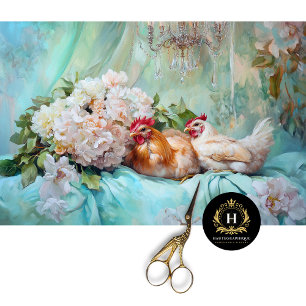 Charming Wedding Chickens Decoupage  Tissue Paper