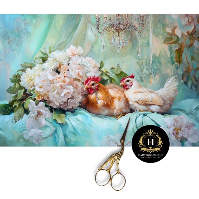 Charming Wedding Chickens Decoupage  Tissue Paper (Creator Uploaded)