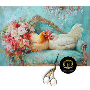 Charming Wedding Chickens Decoupage  Tissue Paper