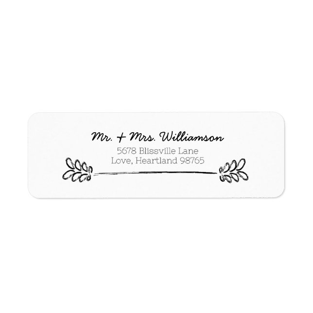 Charming Wedding Return Address Labels (Front)