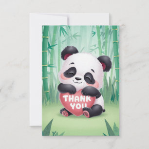 Charming Whimsical Panda Thank You Card