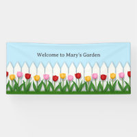 Charming White Picket Fence With Tulips Custom