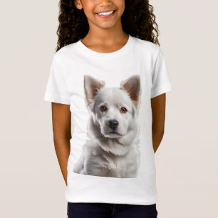Charming White Shepherd Puppy Portrait T-Shirt