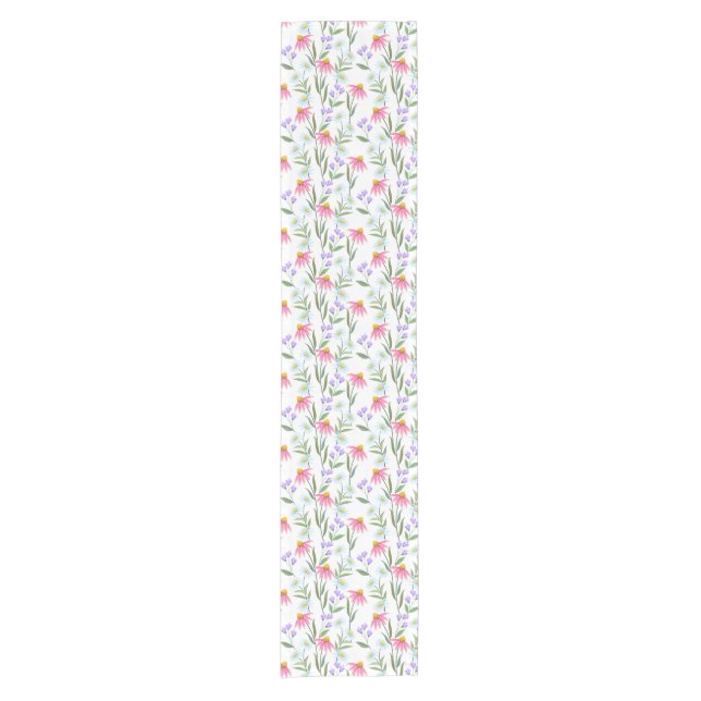 Charming Wild Flowers Design Short Table Runner (Front)