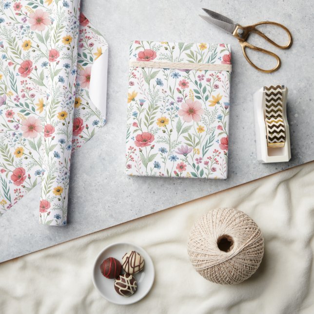 🌸 Charming Wildflower Wrapping Paper 🌸 (Crafts)
