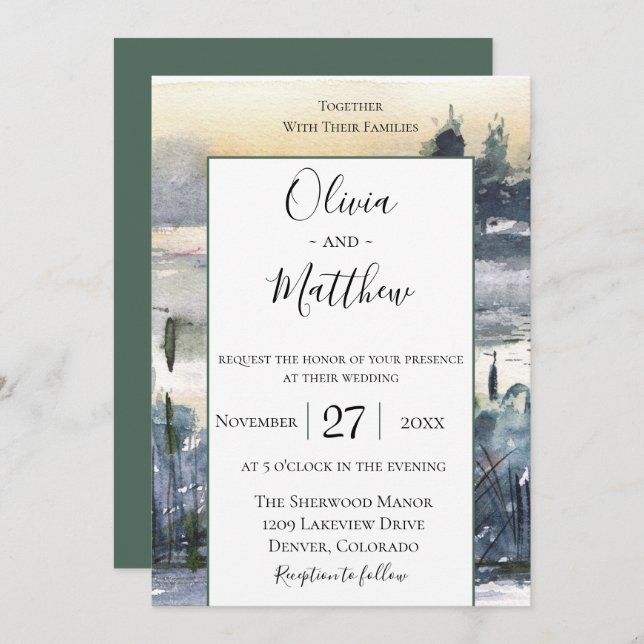 Charming Wildwood Wedding Invitation (Front/Back)