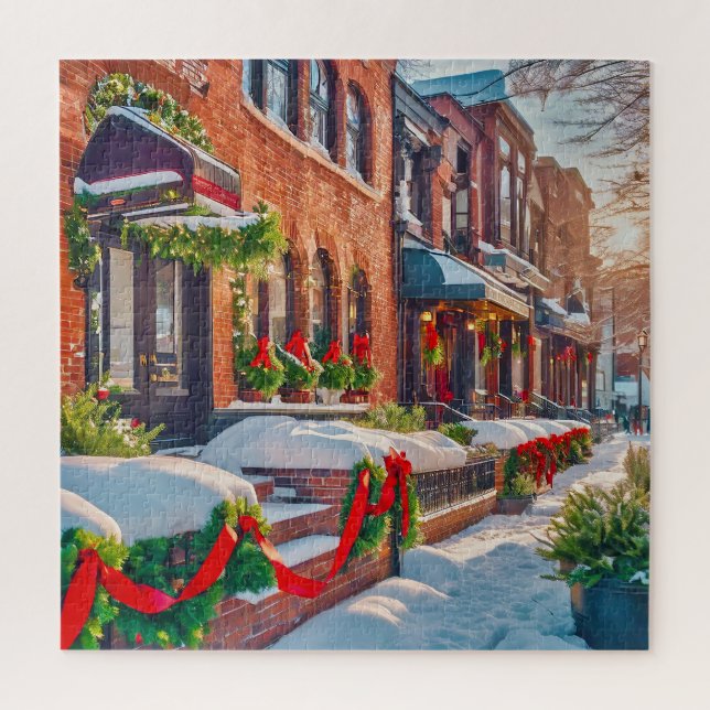 Charming Winter Holiday Scene Jigsaw Puzzle (Vertical)