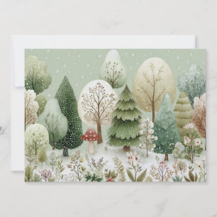 Charming winter scene Christmas Holiday Card