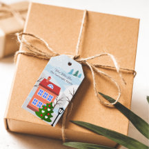 Charming Winter Village Holiday Gift Tag