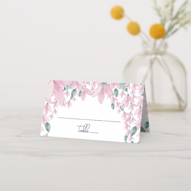 Charming Wisteria Floral  Place Card (Front)