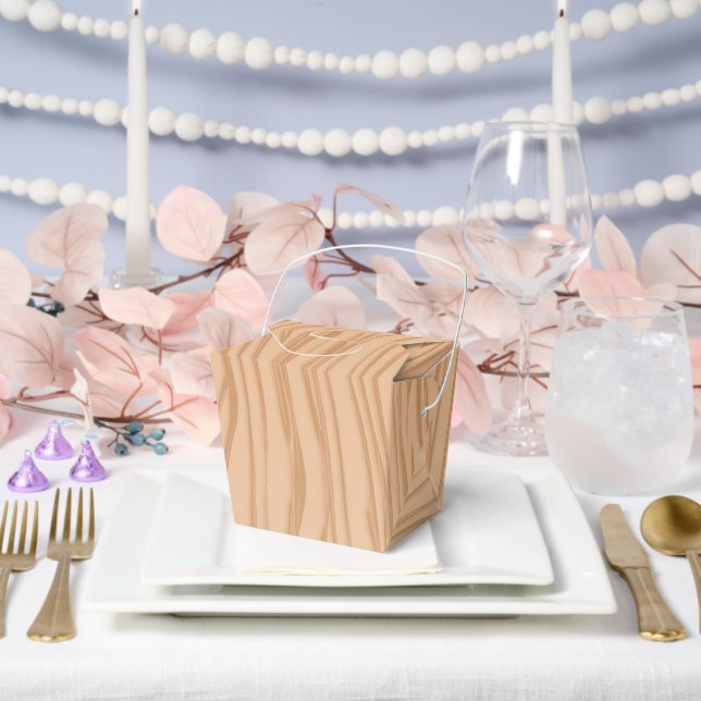 Charming Wood Pattern Celebration Take Out Favour Box (Wedding)
