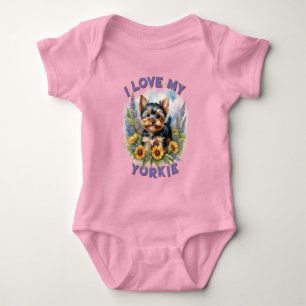 Charming Yorkie Meadow - Baby Delight Bodysuit