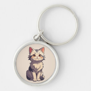 Charmingly Cute Kitty Design Key Ring