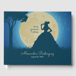 Charro Silhouette with Moon Quinceanera Guest Book