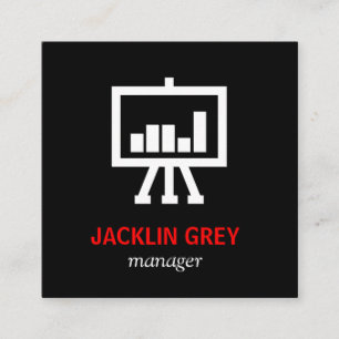 Chart Icon Square Business Card