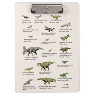 Chart list of prehistoric animals clipboard
