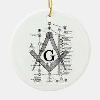 Chart of Masonic Degrees Ceramic Tree Decoration