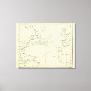 Chart of the Atlantic Ocean Canvas Print