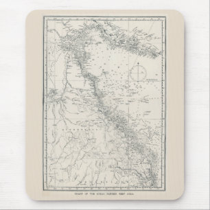 Chart of the Great Barrier Reef Area Map Mouse Pad