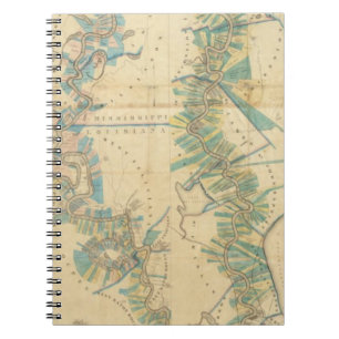 Chart of The Lower Mississippi River Spiral Notebook