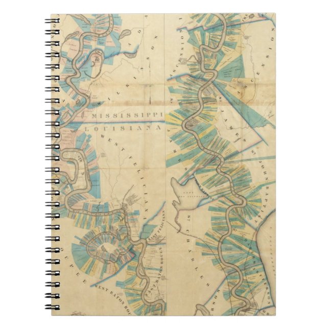 Chart of The Lower Mississippi River Spiral Notebook (Front)