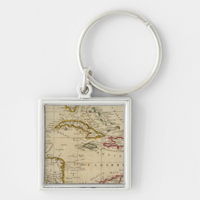 Chart of the West Indies 3 Key Ring (Front)