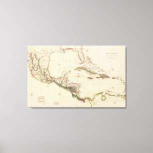 Chart of The West Indies and Spanish Dominions Canvas Print