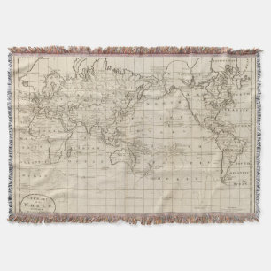 Chart of the World Throw Blanket
