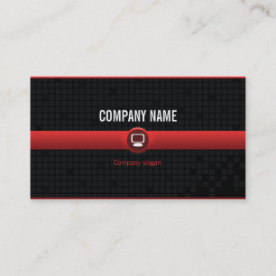 Chart visits - Professional red data processing v2 Business Card