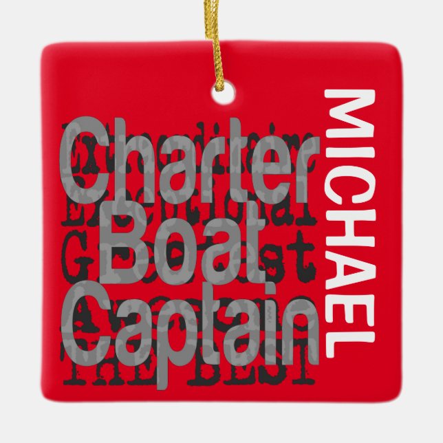 Charter Boat Captain Extraordinaire CUSTOM Ceramic Ornament (Front)