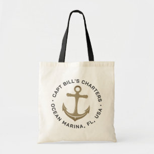 Charter Boat Custom Personalized Tote Bag