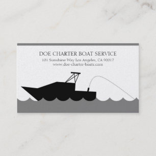 Charter Deep Sea Fishing Boat Gold Paper Business Card