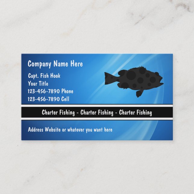 Charter Fishing Business Cards (Front)