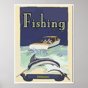Charter fishing Delaware Poster