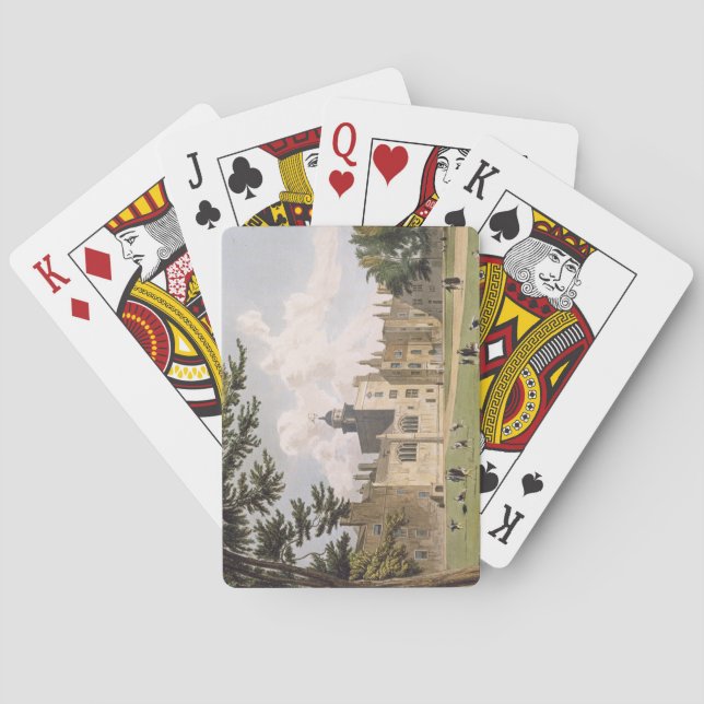 Charter House from the Play Ground, from 'History Playing Cards (Back)