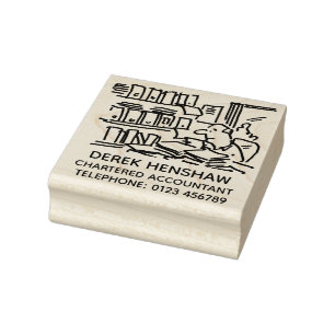 Chartered Accountant Swamped with Paperwork Rubber Stamp