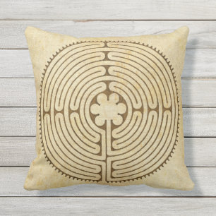 Chartres Labyrinth antique style 1 + your ideas Outdoor Cushion
